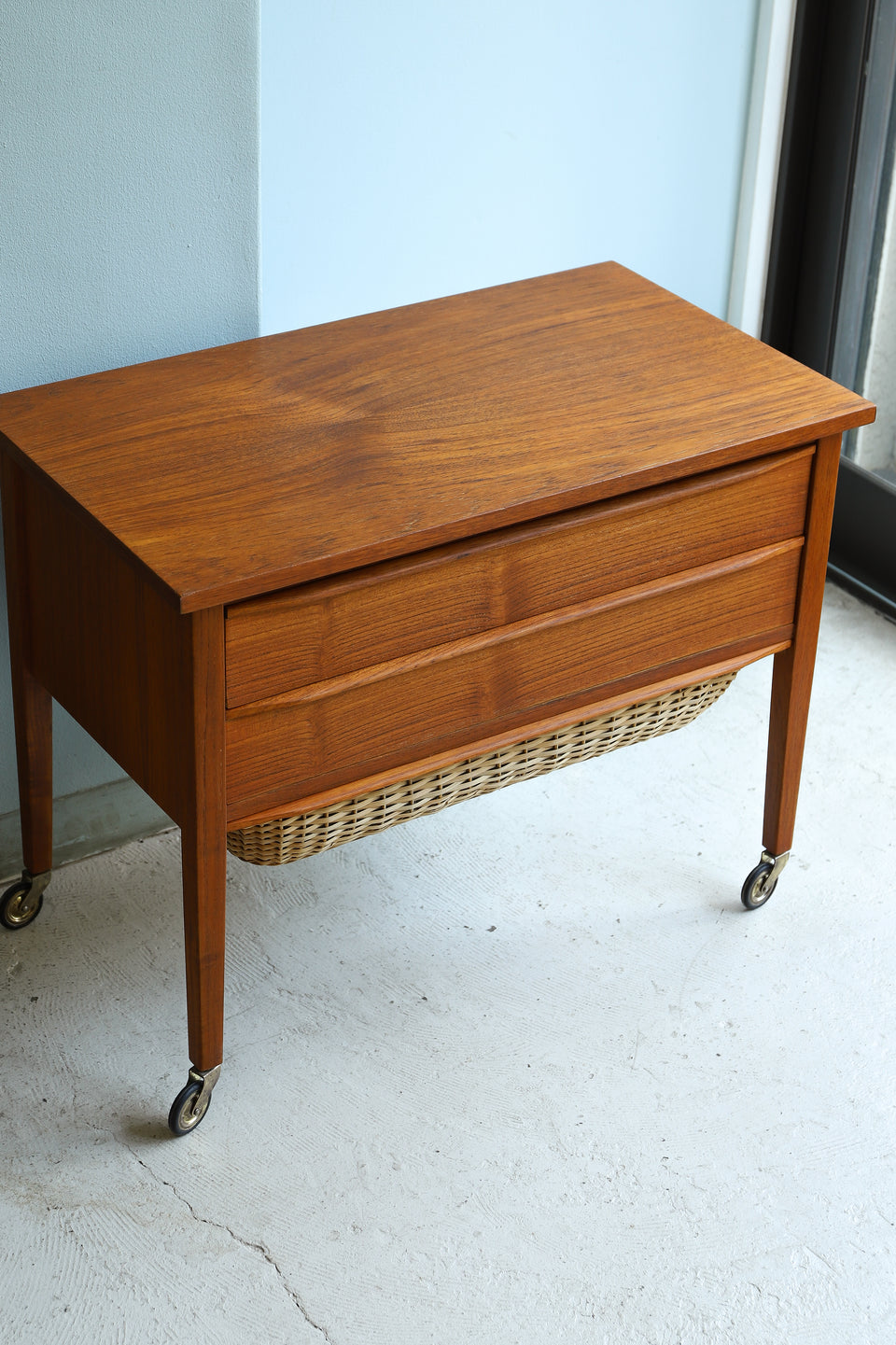 デンマークヴィンテージ ソーイングワゴン サイドテーブル 北欧家具