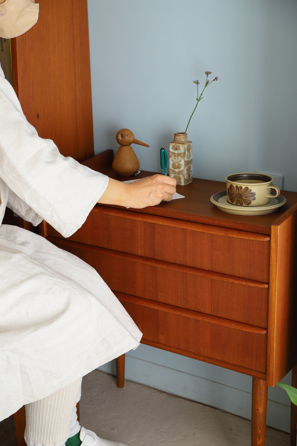 デンマーク 北欧ヴィンテージ チーク3段 スモールチェスト 北欧家具