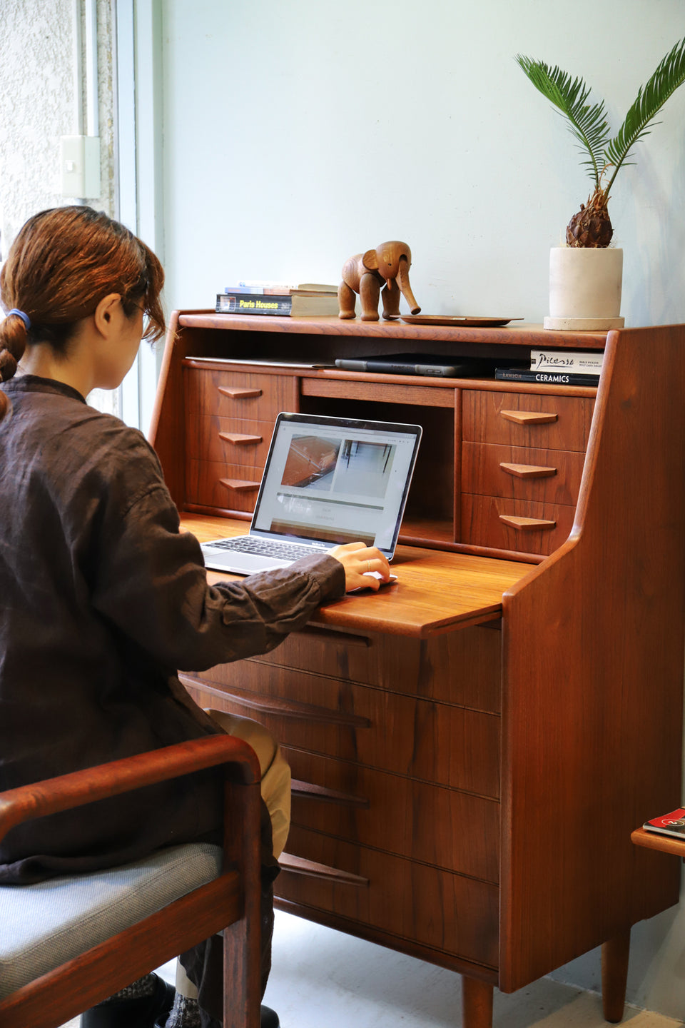 デンマーク ヴィンテージ ライティング ビューロー デスク チェスト