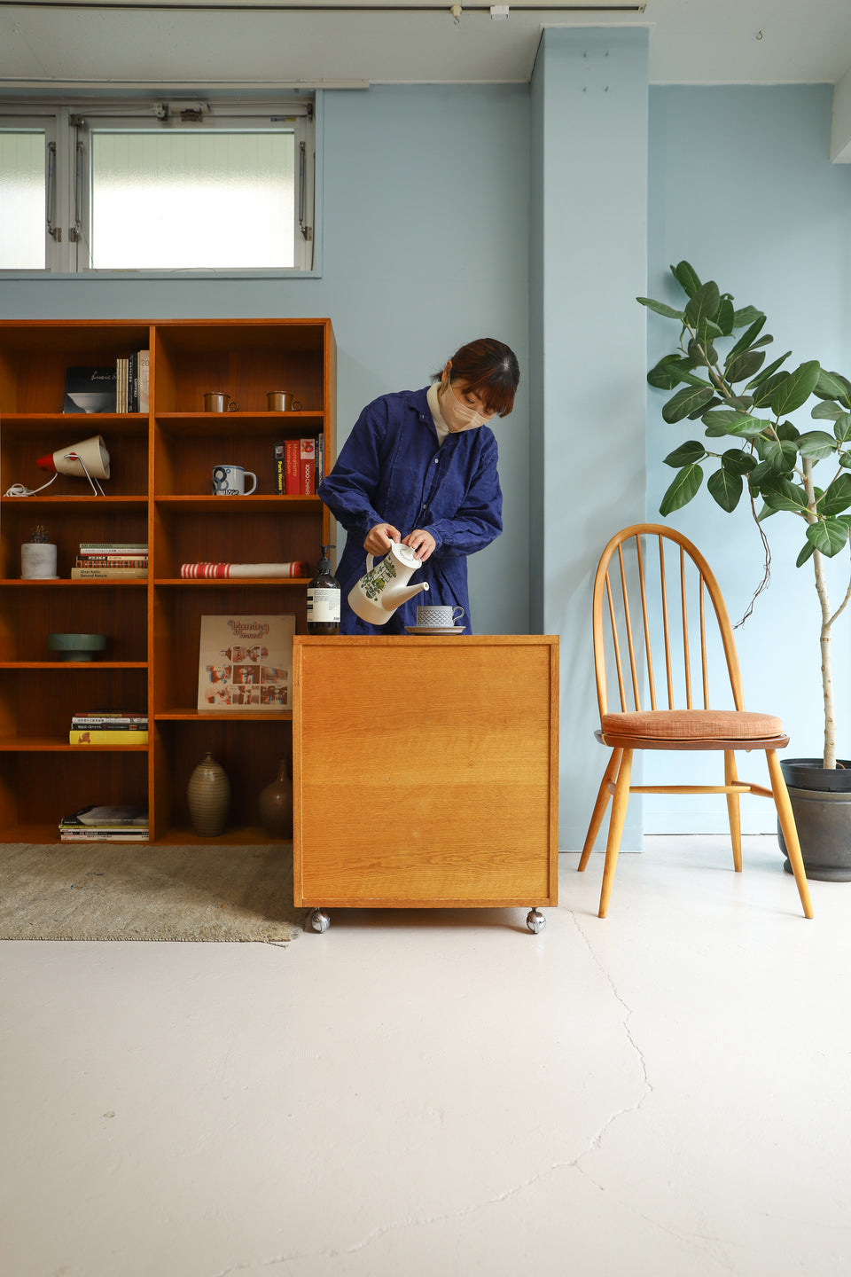 ジャパンヴィンテージ キャビネット 引き出し オーク材 収納/Japanese