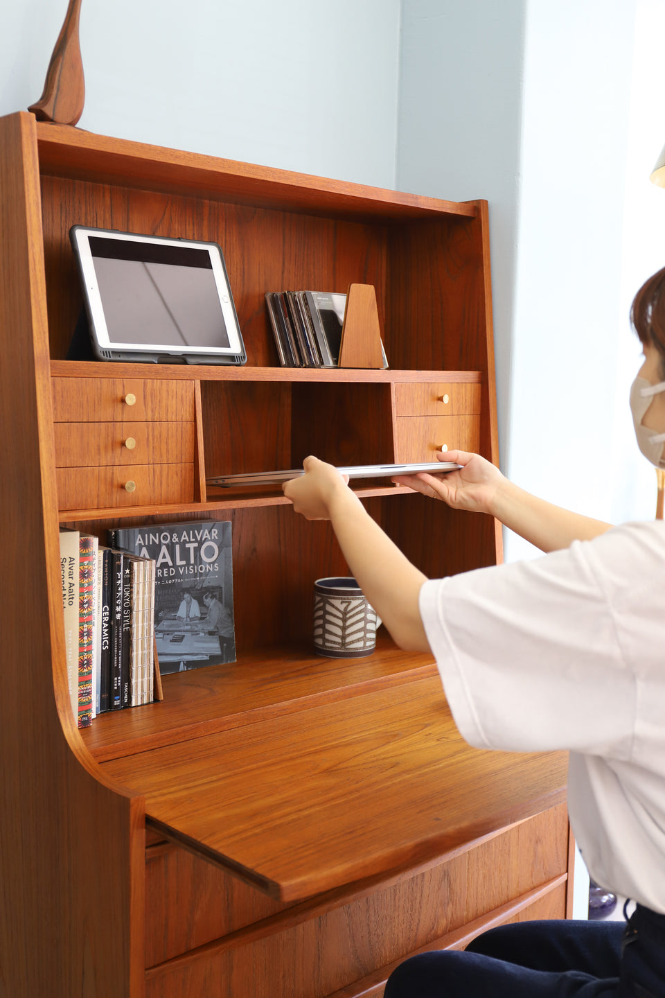 デンマークヴィンテージ ライティングビューロー 北欧家具/Writing