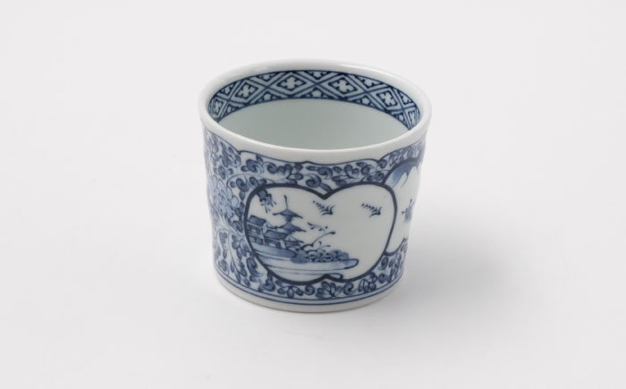 波佐見？ 染付 蕎麦猪口 ちょこ 筒盃 古道具 アンティーク 古美術