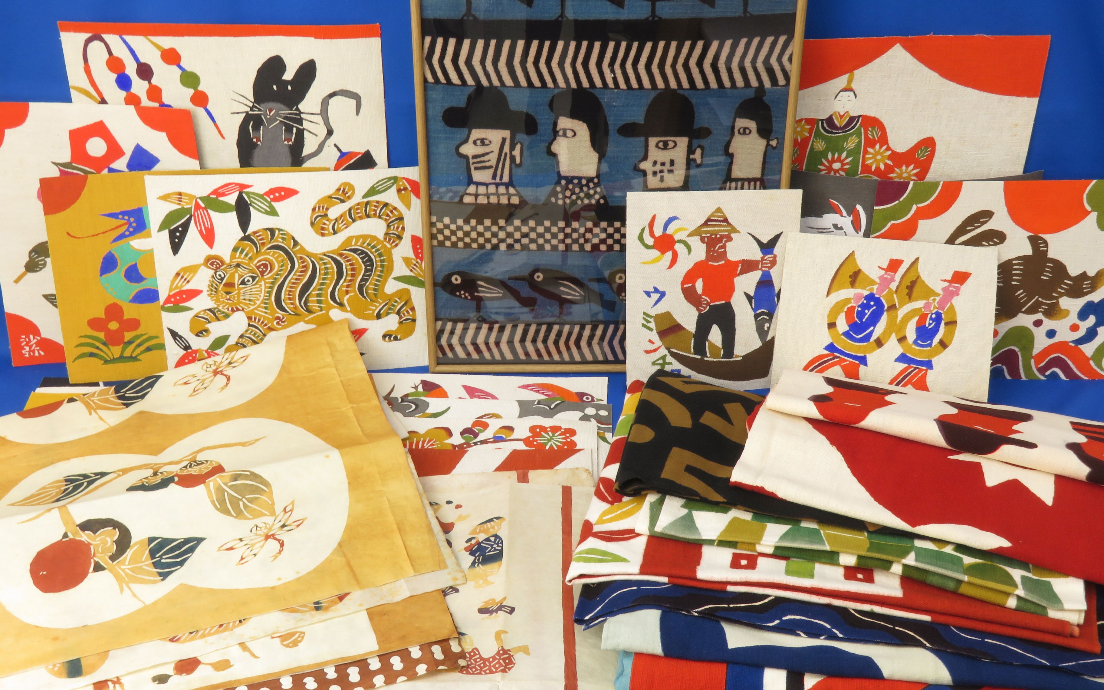 柚木沙弥郎・作 型絵染布 京人形 柚木沙弥郎 永遠のいま