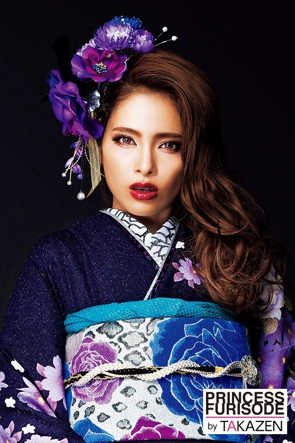 F0110 格安激安/派手カッコイイ 紫/ブルー(青色)｜TAKAZEN|振袖比較
