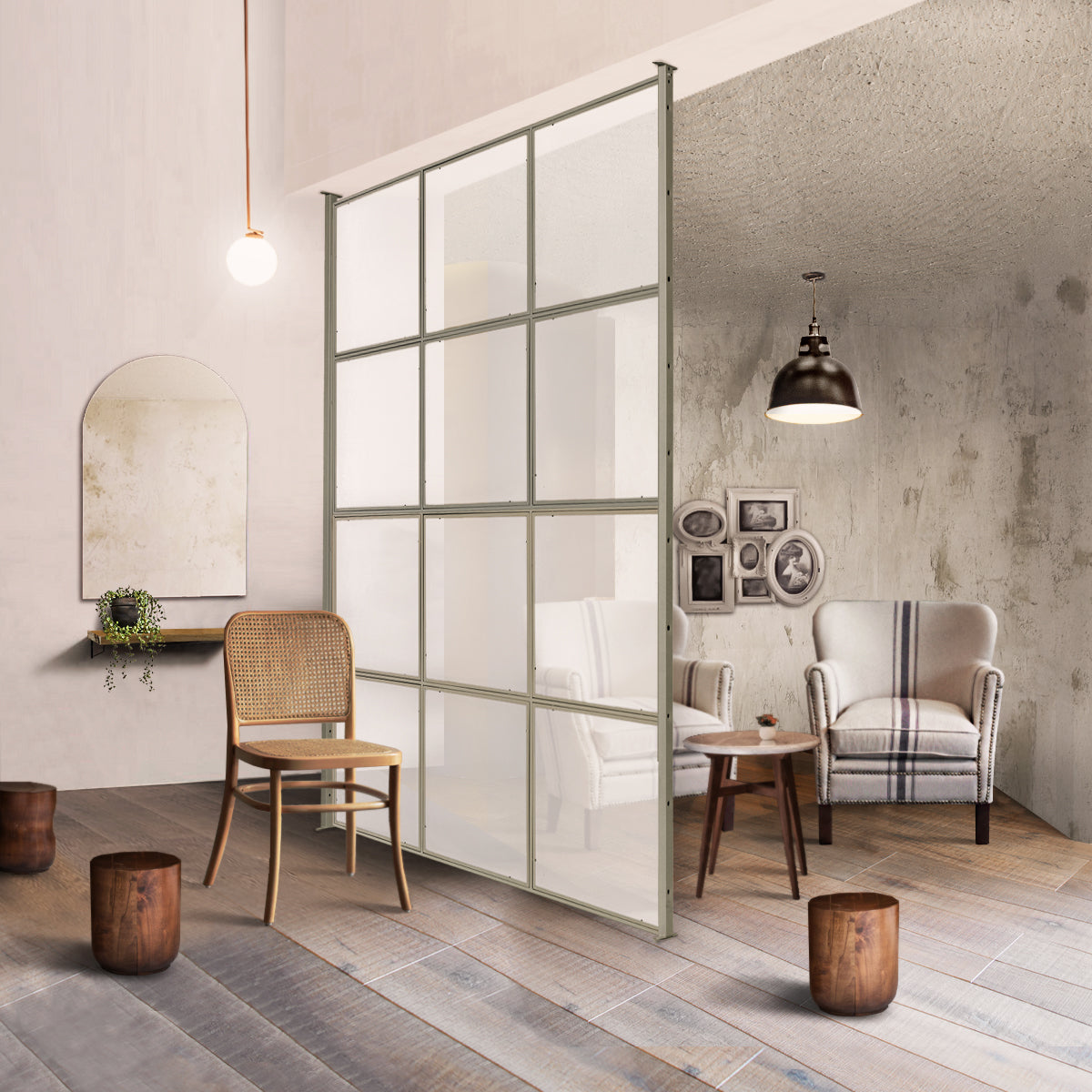 アイアンパーテーション|個室化パーツ|パネルフレーム|アクリル|目隠し