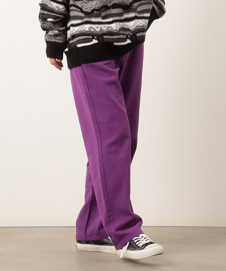 コットンツイル ストレートパンツ（55-02PE29-203）｜パープル