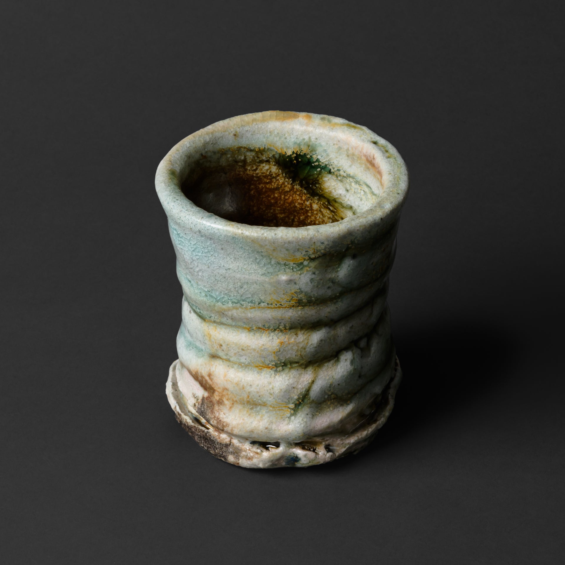 熊野九郎右衛門☆鬼志野ぐい呑み☆箱無し 熊野九郎右衛門☆鬼志野