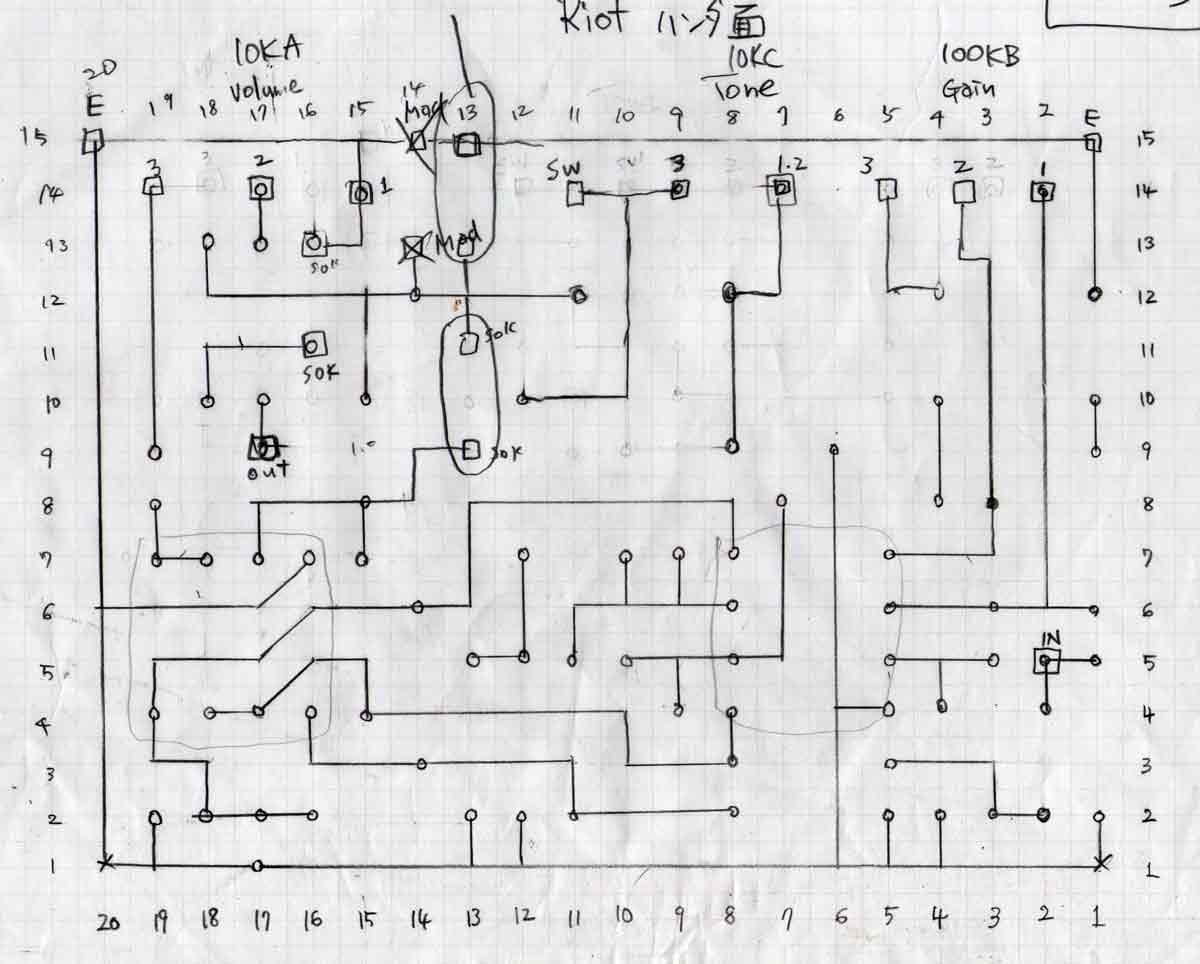 Suhr Riot 自作エフェクター ☆Suhr Riot（レイアウト公開