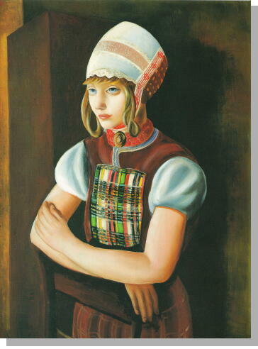 キスリング複製画】スウェーデンの娘イングリッド 油絵風 額装33×40cm