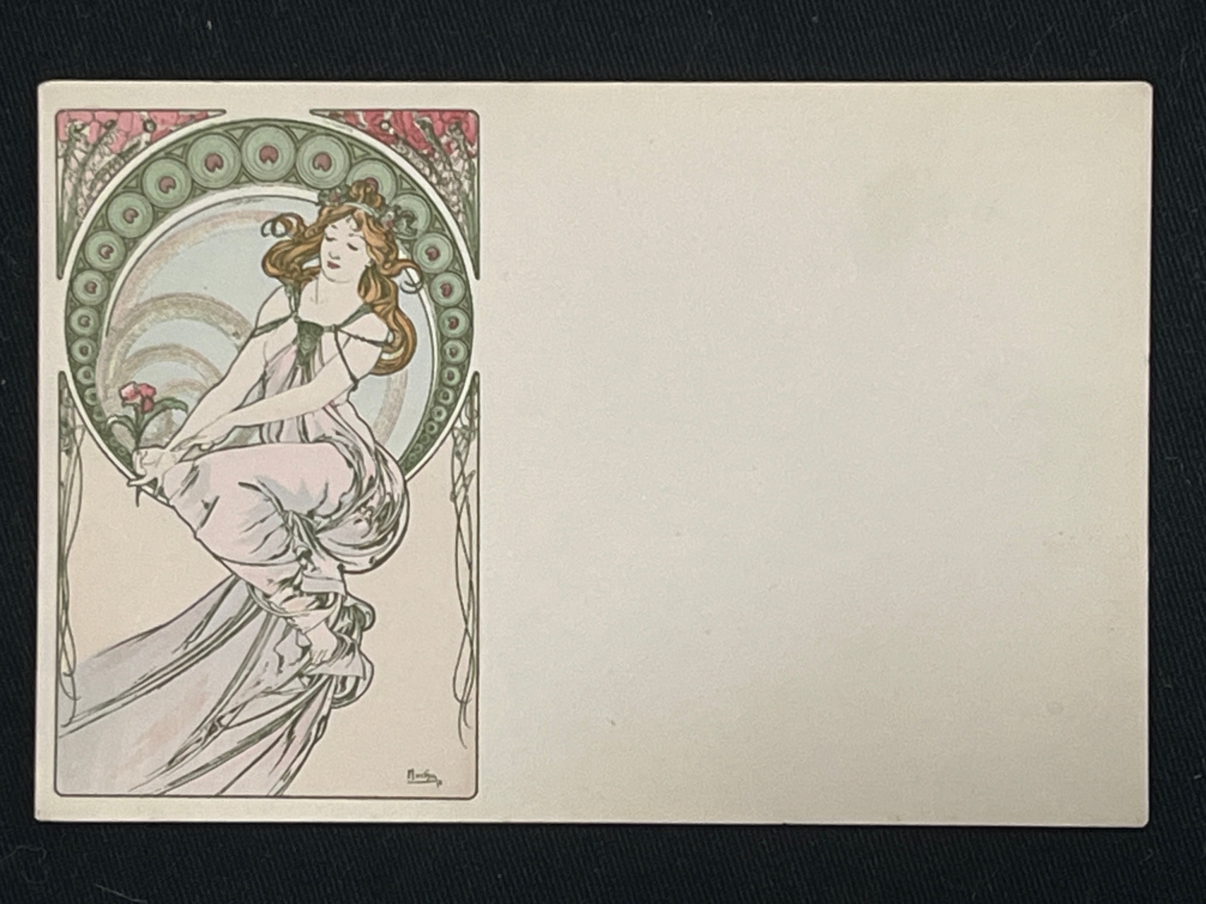 ミュシャ「四芸術 絵画」オリジナルリトグラフ絵はがき | ギャラリーK