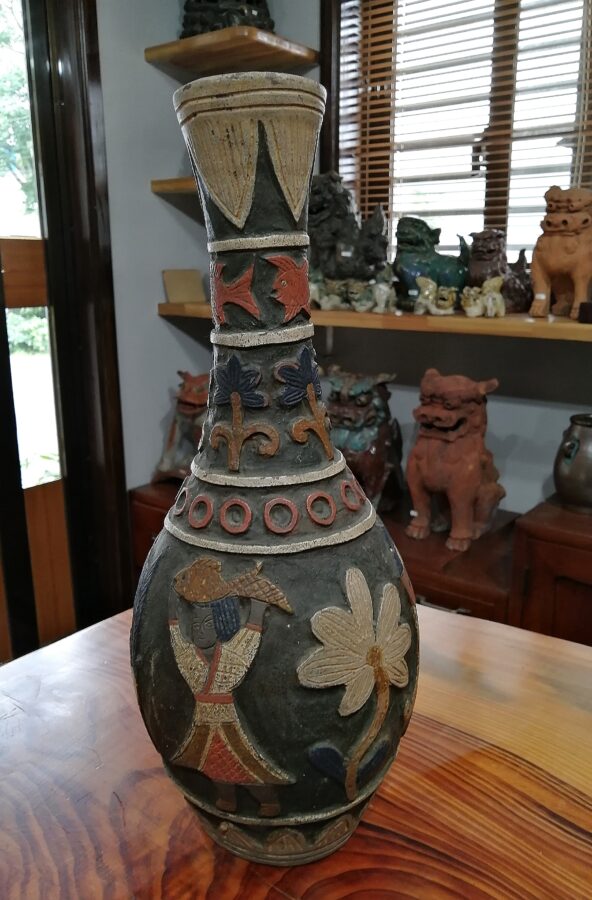 やちむん琉球美術古典焼ビンシー19世紀2個