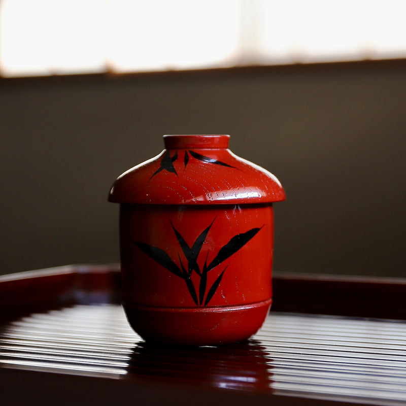 春田一陶 造 赤呉須花草図蒸茶碗8客 共箱