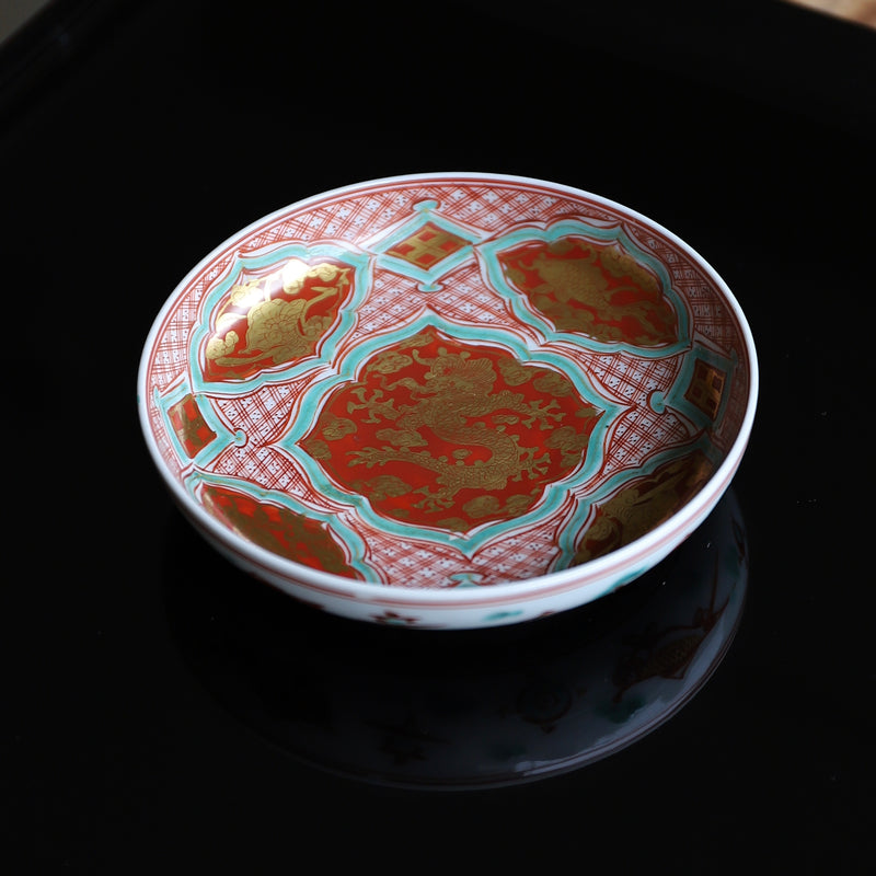 永楽和全 (12代永楽善五郎) 金襴手手塩皿 – Gallery Nisui