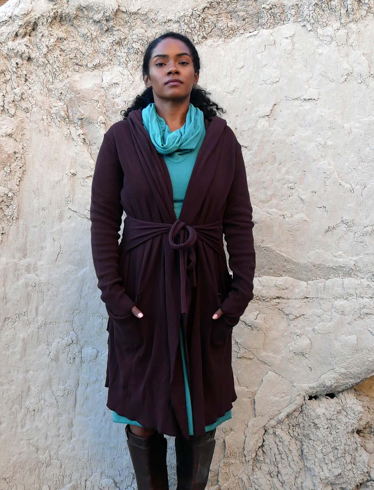 Hooded Cocoon Belted Short Jacket – Gaia Conceptions