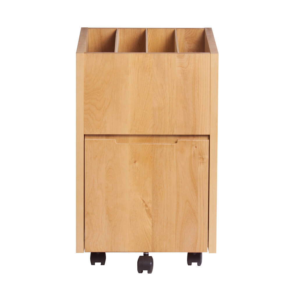 天然木アルダー無垢材 オープンワゴン 幅35.4 奥行44.1 高さ57cm