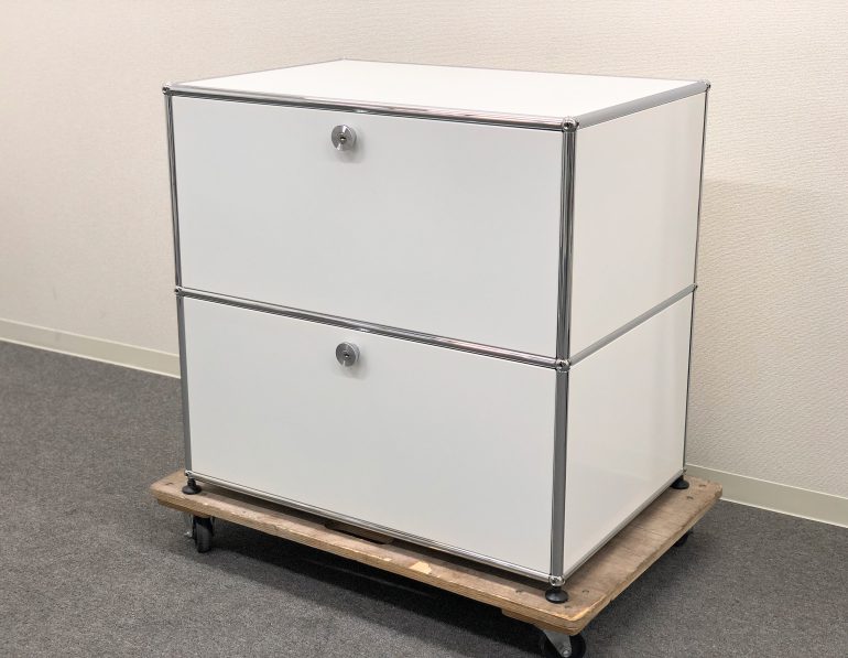 USMハラー□キャビネット 1列3段 白 2種類の鍵つき パーソナルロッカー