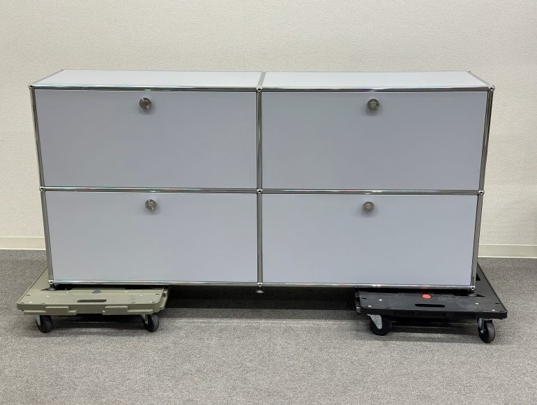 USM Haller ハラーシステム 2列2段キャビネット ガラス扉×2