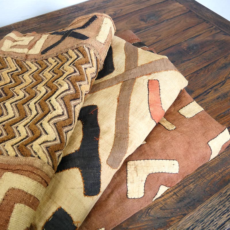 アフリカ ◇クバ族 ラフィア布 極上品 b1◇ クバ布 草ビロード ショワ族 )