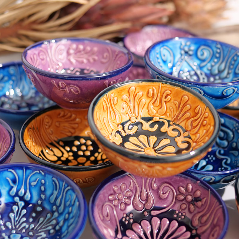 トルコ・キュタフヤ陶器 バイカラーミニボウル S｜マライカ公式通販