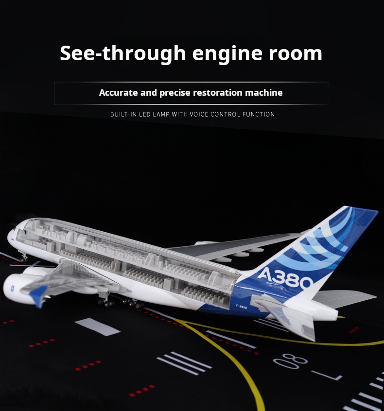 Aircraft Model エミレーツ航空｜Airbus A380｜ライト点灯 Aircraft