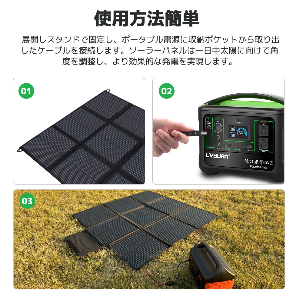ソーラーパネル 200W 折り畳み式 ソーラーチャージャー太陽光パネル