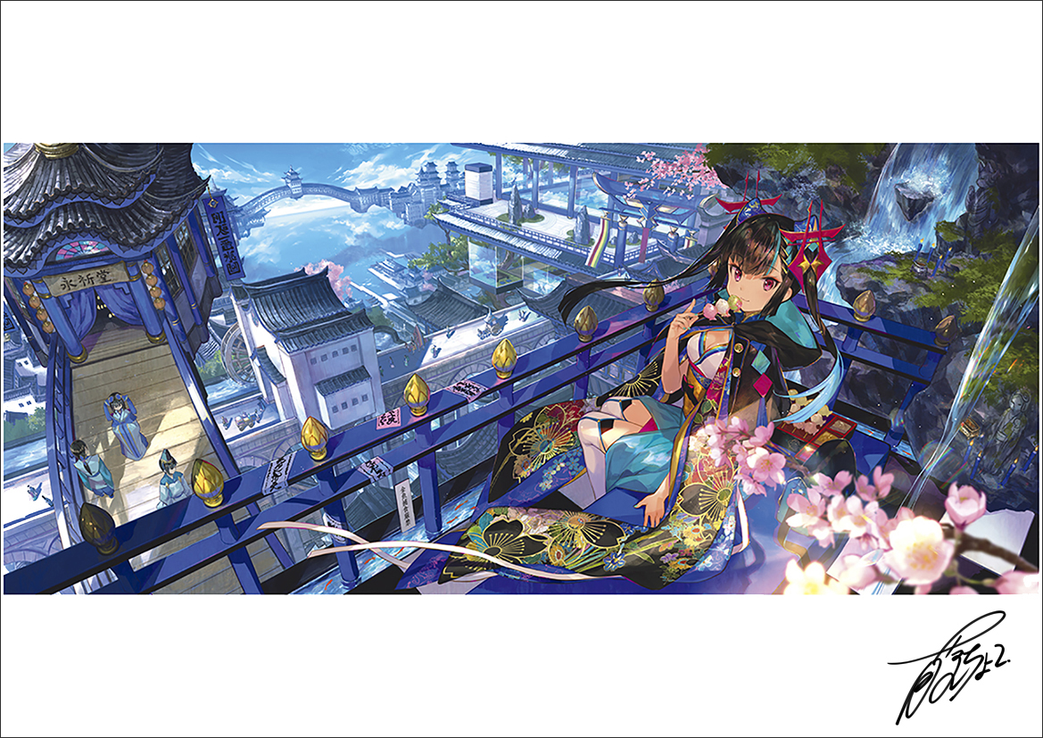 水簾の街 藤ちょこ 絵師100人展 9 アクリルプレート