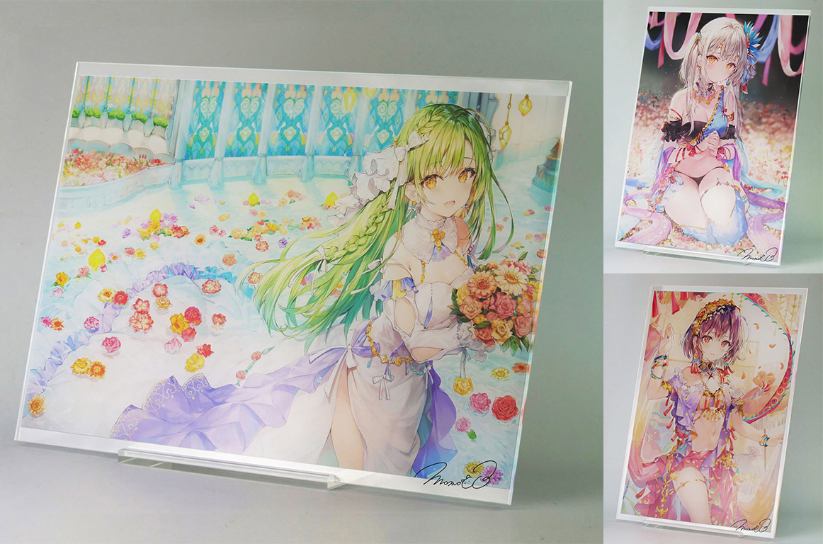 軸中心派 ももこ 直筆サイン入りA3複製原画・ひよりと 軸中心派 ももこ