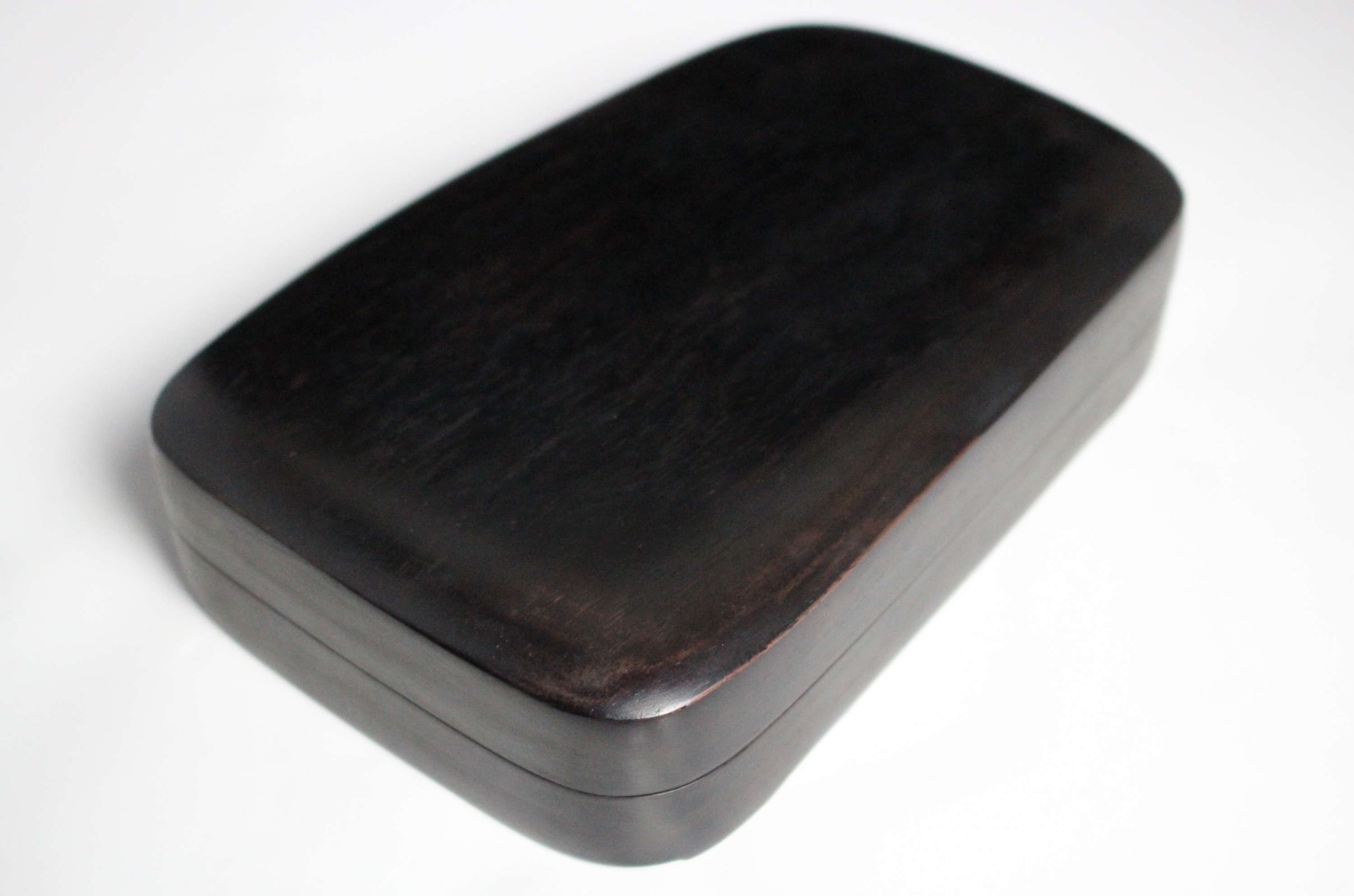 極上珍品]房具 中国 清時代 古美術 硯紫檀蓋付き 松鶴綠端溪文房具