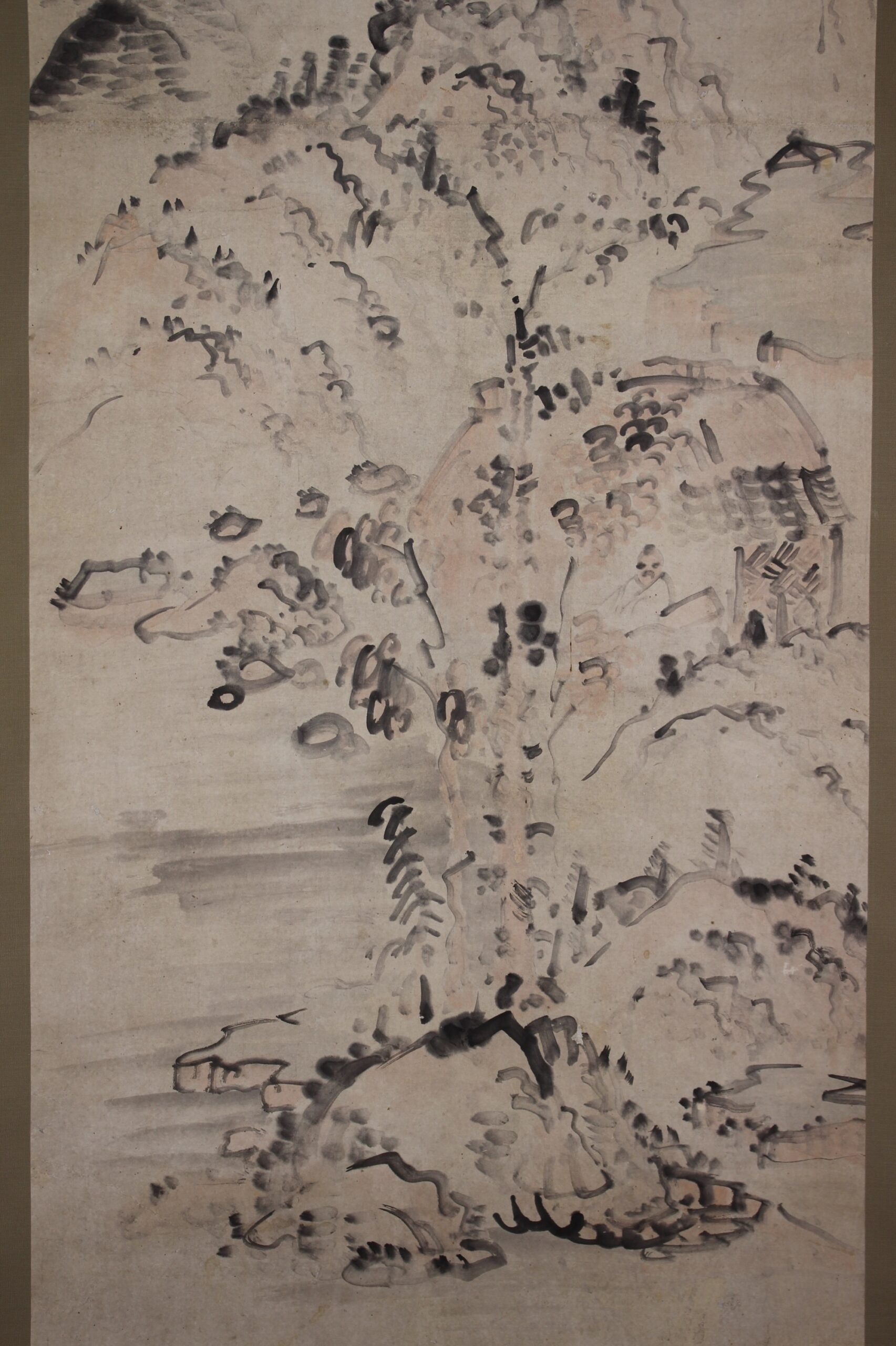 模写/池大雅/霞樵/一行書/青山郭外斜/茶道具/禅語/掛軸☆