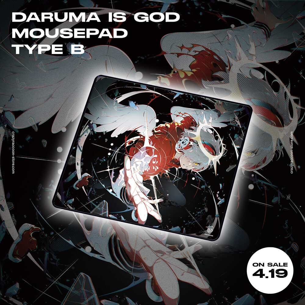 crazy raccoon大妖怪マウスパッド nqrseありさかだるまいずごっど