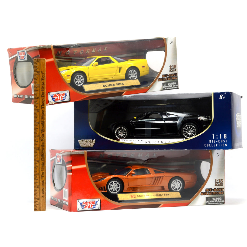 Lot of 3! MOTOR MAX DIECAST CARS 1:18 Scale ACURA NSX Me Four