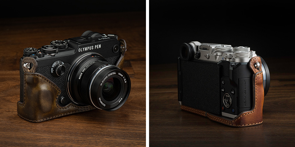 クラシカルなカメラに似合うビンテージ風レザーケースで、オンリーワン