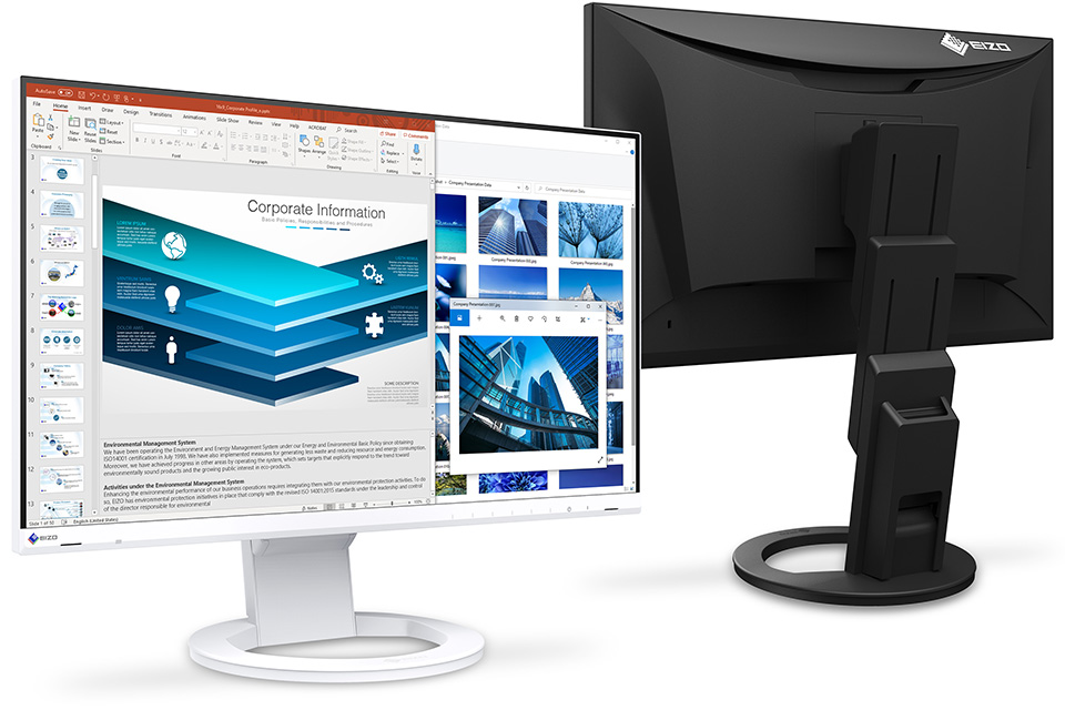 ノートPCへ給電可能、テレワークに対応する省スペースの23.8型液晶