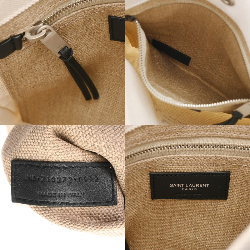 サンローラン フラット クロスボディバッグ ベージュ/ブラック メンズ