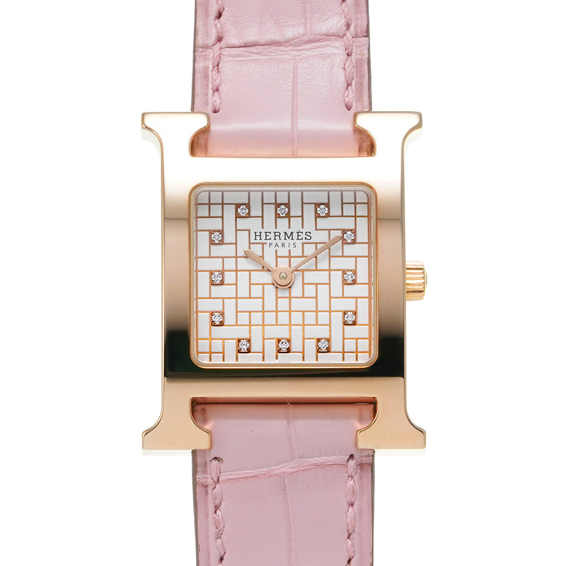 エルメス Hウォッチ ミニ 21mm 12Pダイヤ レディース 腕時計 HH1.202