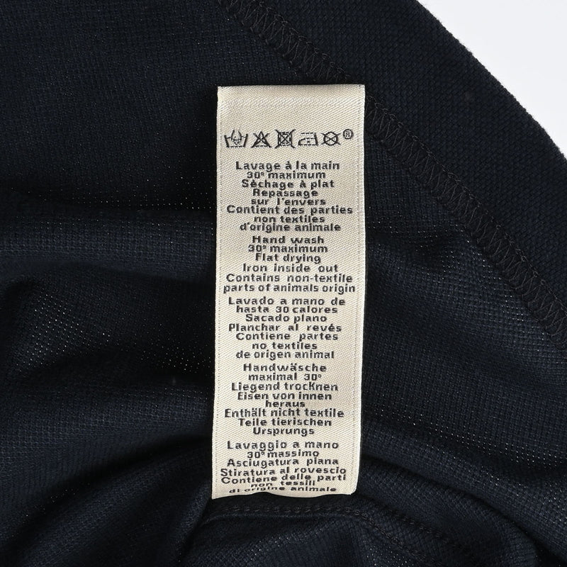 エルメスクルーネック Tシャツ レザーポケット Lサイズ マリン メンズ