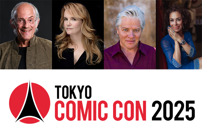 大阪コミコン2024、デロリアンをバックにドク、ビフ、ロレインと撮影が