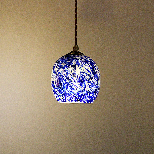 琉球ガラス 吊り下げランプシェード（earth）M | 琉球ガラス専門店