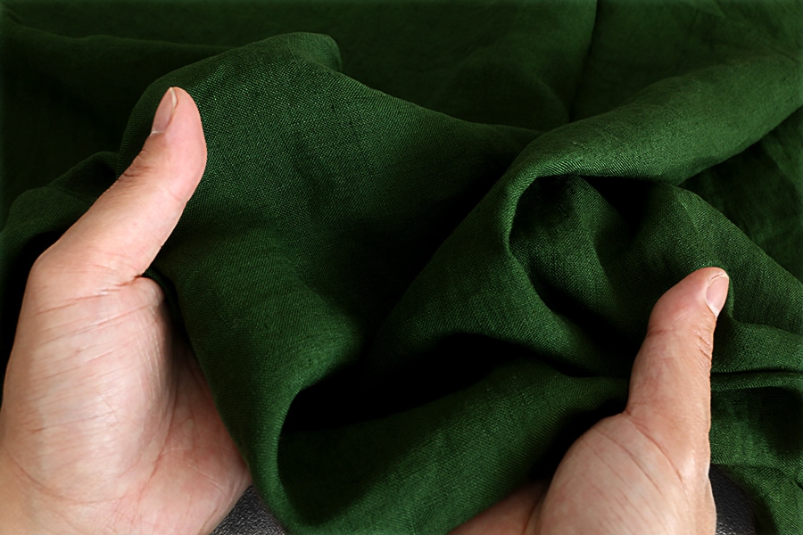 洗いをかけた 高密度リネンウェザー 40番手 【麻 生地 無地】 - 生地