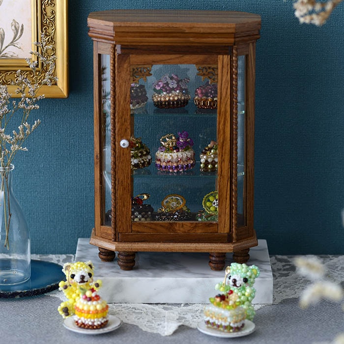 ミニチュアショーケース（6角形・背面ガラス） _PP02 10352 | アイテム