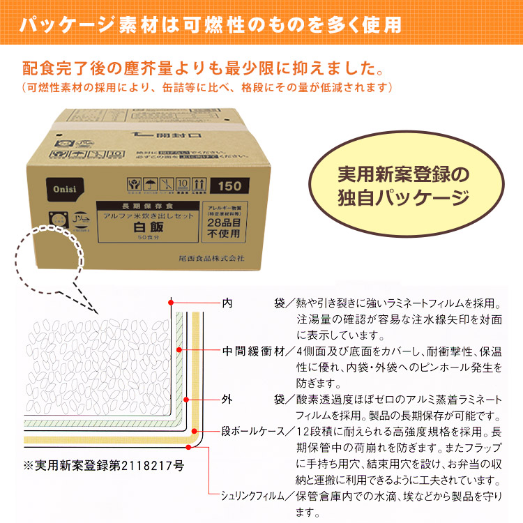 尾西のアルファ米 炊き出しセット 五目ご飯 5kg 約50食分 ｜ あんしん