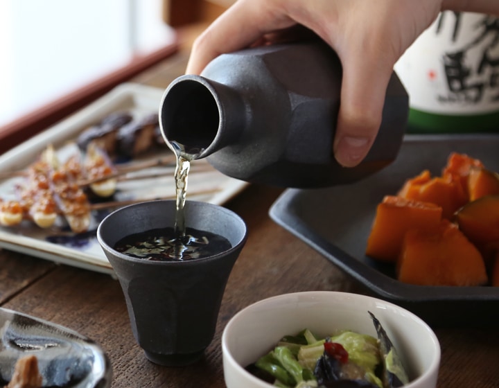 福光焼 白釉面取水差し 福光焼白釉面取水差し