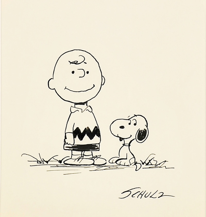 直筆サイン「スヌーピー」原作者チャールズ・シュルツ直筆サイン