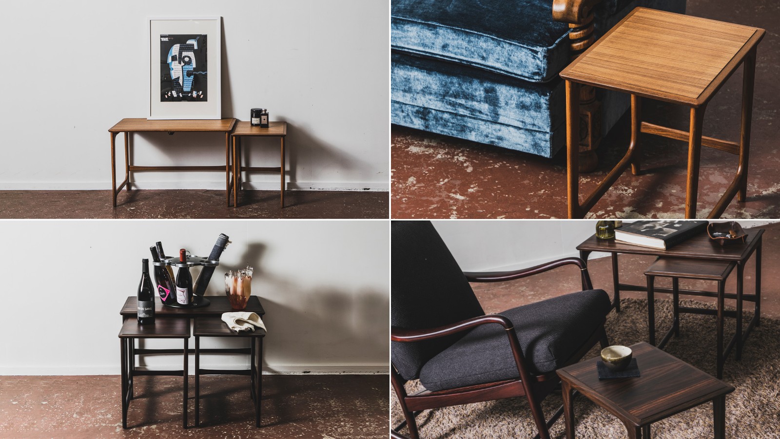 インテリアを愉しむ！複数のテーブルをすっきり収納、変幻自在なネスト