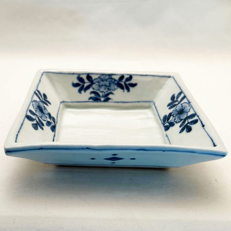 雲泉窯染付変形皿2枚