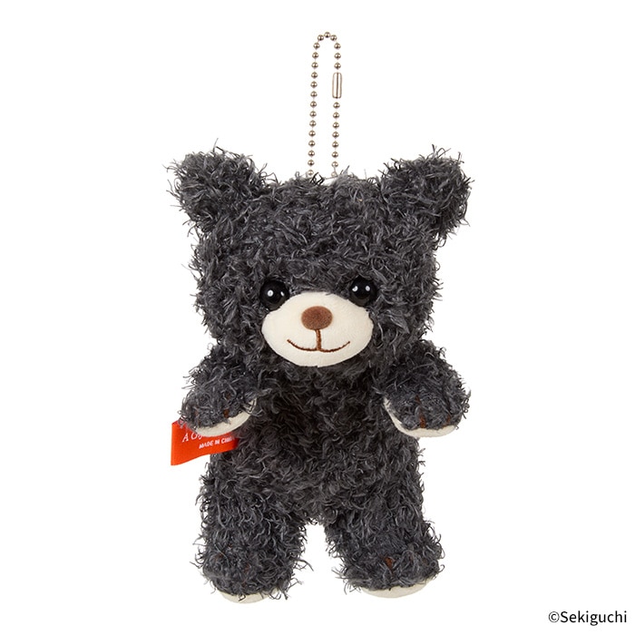 あそんで！テディベア マスコットキーチェーン グレー|【ぬいぐるみの