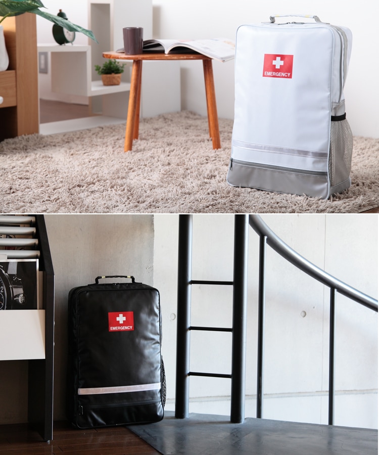 地震対策30点避難セットplus＋イス付き防災キャリーカート | 防災