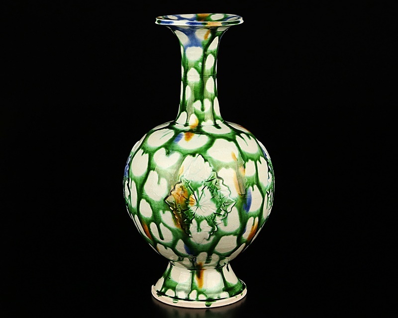 人間国宝【加藤卓男】最上位作 正倉院復元三彩貼花文