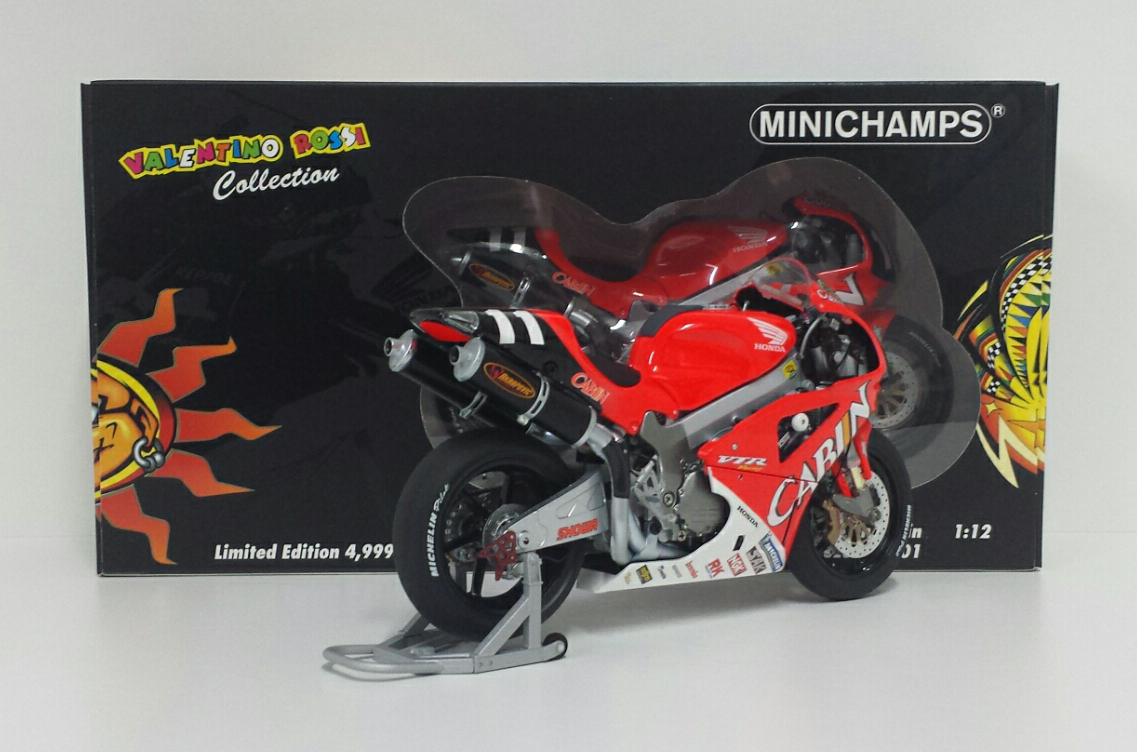Bikes: MINICHAMPS VALENTINO ROSSI 1/12 HONDA VTR1000 CABIN 8H