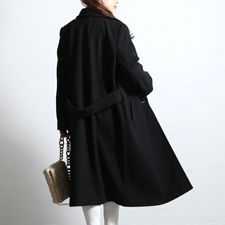 大きいサイズ レディース ダブルボタンロングチェスターコート mnfk